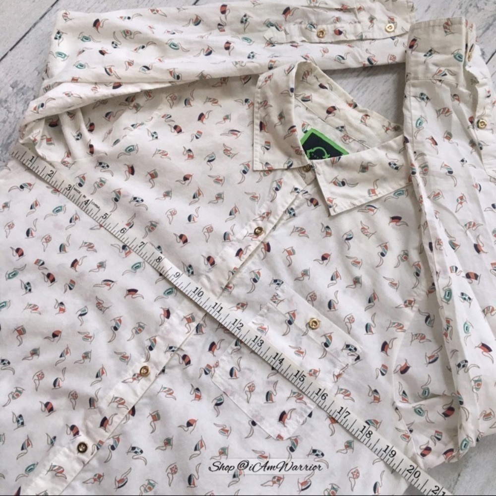 C.Wonder Nautical Flag Print Button Down Shirt *S… - image 8